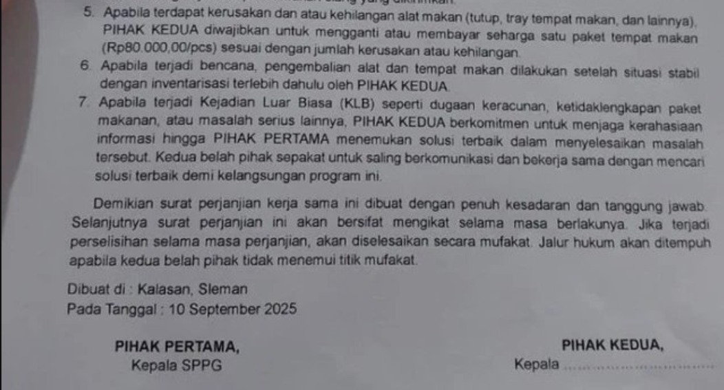 SPPG DIY Tarik dan Revisi Klausul Rahasia Keracunan MBG Sleman 2025